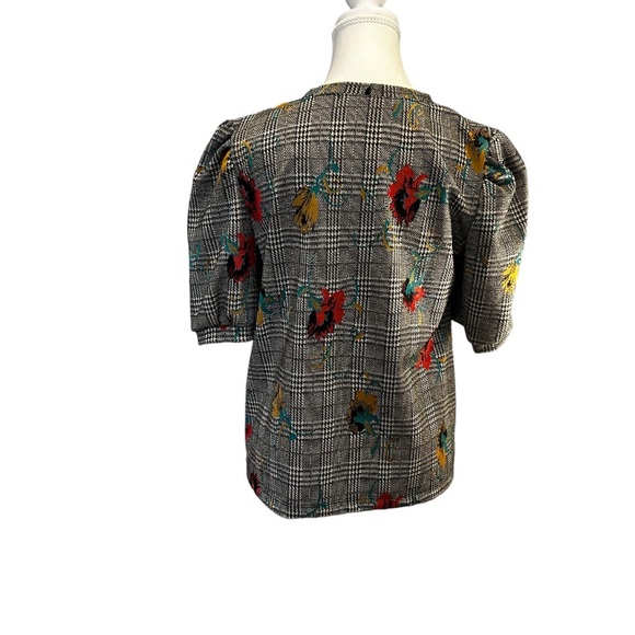 ANTHROPOLOGIE Sunday in Brooklyn Gretchen Houndstooth Floral top size S - Picture 12 of 12
